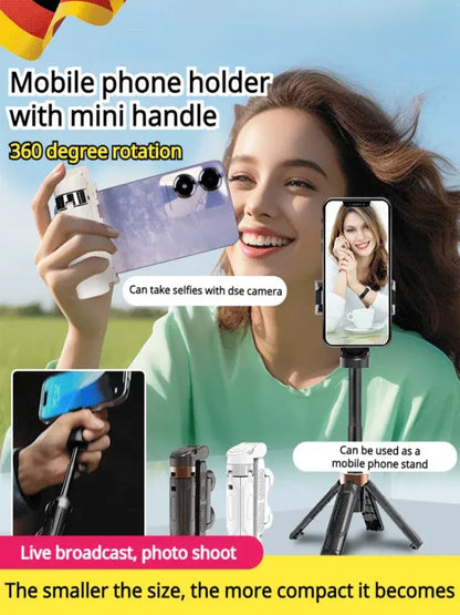 Final 6 Hours: 30%OFF 🔥Mini Selfie Stick Foldable 3 in 1 Extendable Grip Phone Shooting Tripod Stand with BT Remote Control
