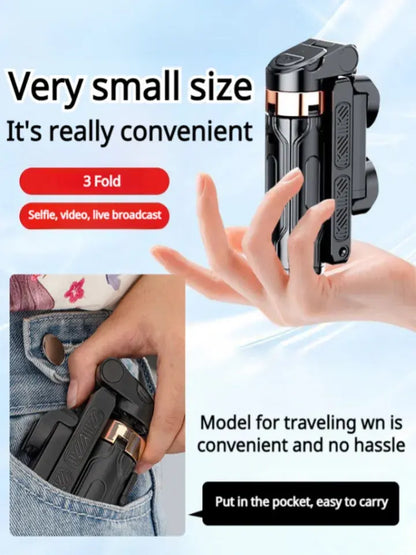 Final 6 Hours: 30%OFF 🔥Mini Selfie Stick Foldable 3 in 1 Extendable Grip Phone Shooting Tripod Stand with BT Remote Control