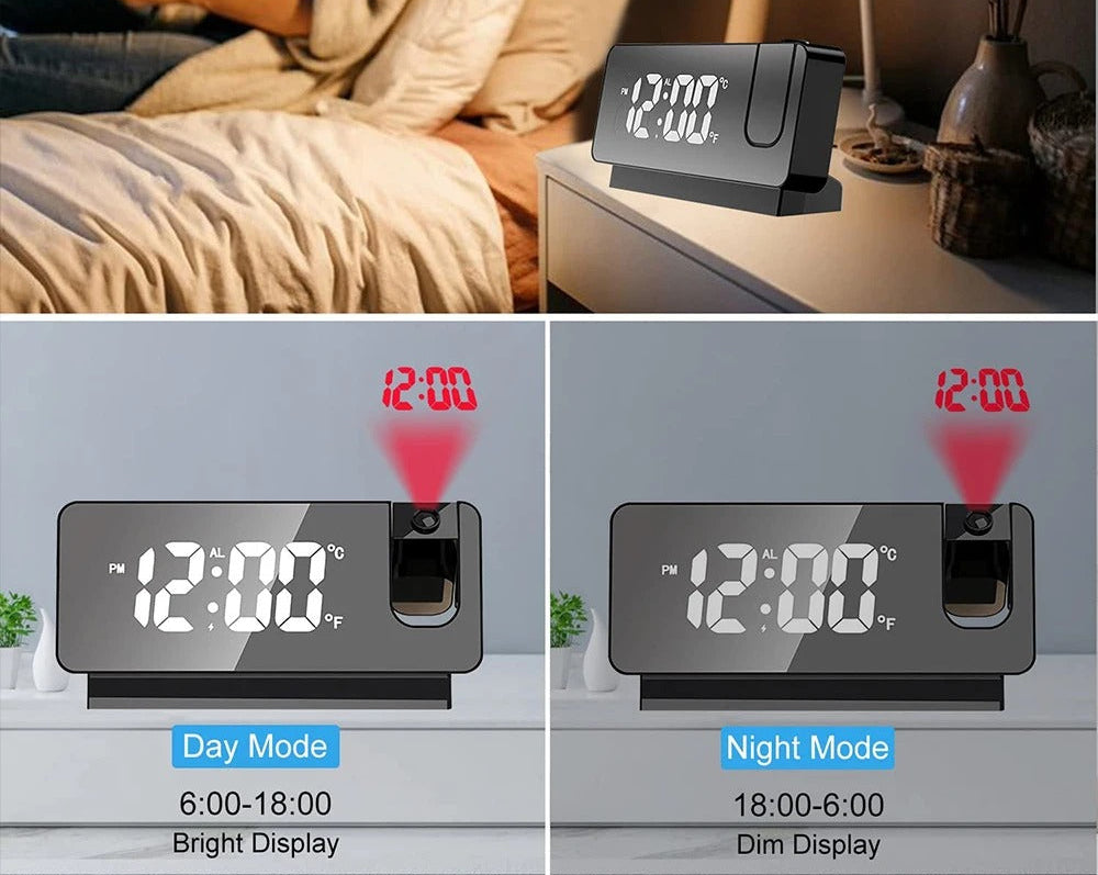 ⏰LED Digital Projection Alarm Clock Electronic Alarm Clock