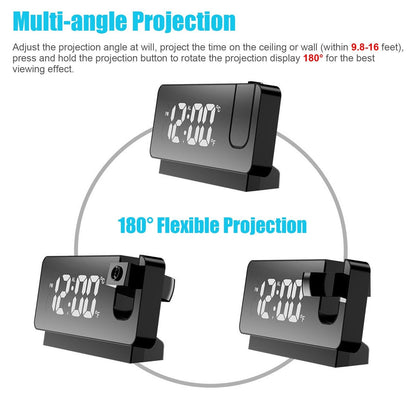 ⏰LED Digital Projection Alarm Clock Electronic Alarm Clock