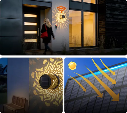 💥Limited Sale -50% OFF🌞💡Solar Mandala Wall Light | Outdoor Garden Fence Projector Lamp 🪐🌌